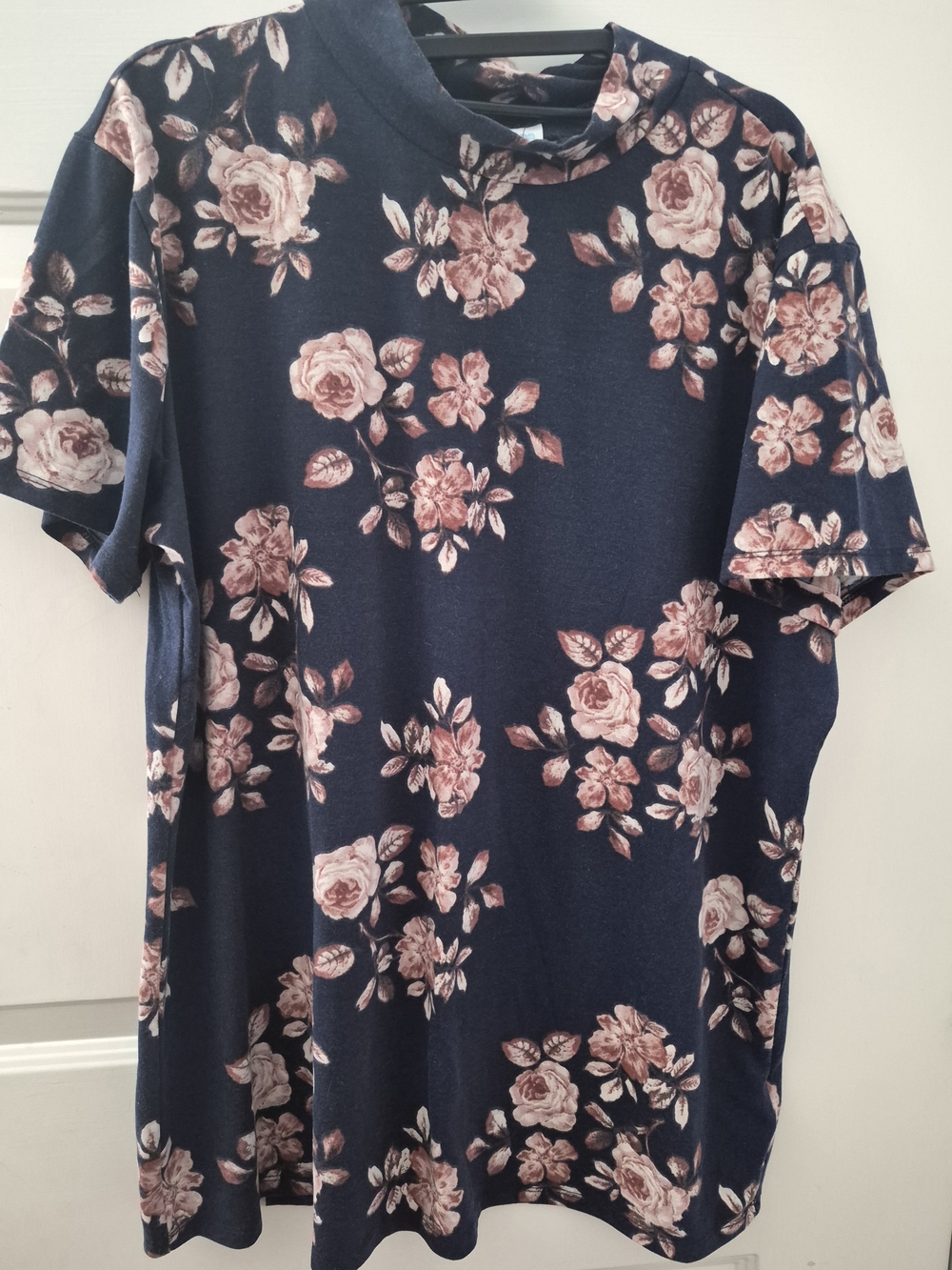 LuLaRoe RUTH, Navy with Floral Blush Roses - Picture 2 of 4